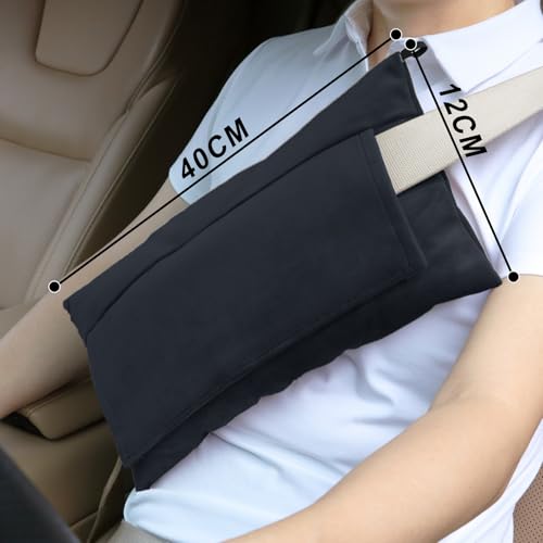 Super Soft Seatbelt Pillow, Seat Belt Pillow for Mastectomy Post-Surgery, Seat Belt Cushion for Heart Surgery Recovery, Hysterectomy Abdominal Incision Recovery Seatbelt (Black, Large) - color: Black