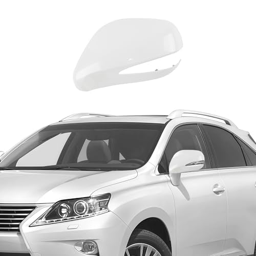 White Driver Side Mirror Cover Caps for 2009-2015 Lexus RX350 RX450H, Directly Replace Style, Not Sticker - color: White, size: Left Side