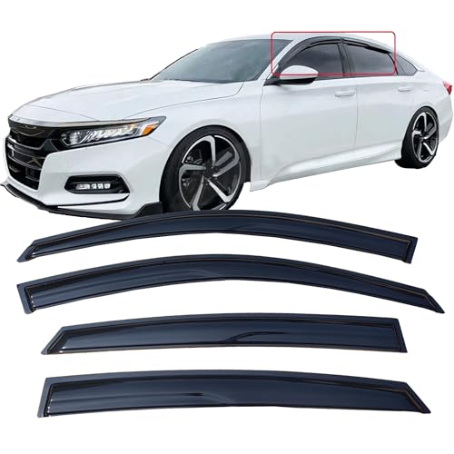 Window Visors Deflectors for Honda Accord Sedan 2018-2023,4PCS Smoke Rain Guards | Outside Channel Vent Visors,Fits 18 19 20 21 22 23 Accord Sport/LX/EX/Touring/EX-L/Prime/Hybrid - size: For Honda Accord Sedan 2018-2023