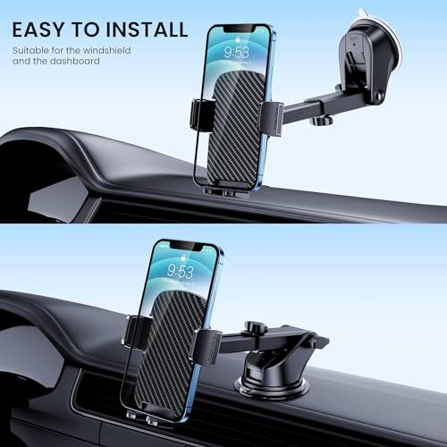 GUWEZ Phone Holders for Your Car Phone Stand for Car Phones Mount [Super Stable] Automobile Dashboard Windshield Cell Mount for iPhone Smartphone Universal - style: Windshield/Dashboard