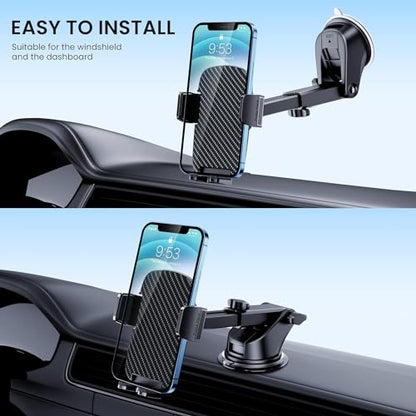 GUWEZ Phone Holders for Your Car Phone Stand for Car Phones Mount [Super Stable] Automobile Dashboard Windshield Cell Mount for iPhone Smartphone Universal - style: Windshield/Dashboard