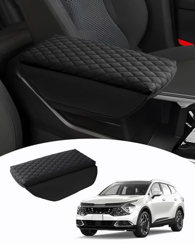 Shademax Custom for Center Console Cover Kia Sportage 2023 2024 2025 2026 Armrest Cover Center Console Cushion Pad PU Leather Armrest Seat Box Cover Protector Sportage Accessories Anti-Scratch Black - size: Size for Kia Sportage 2023-2026