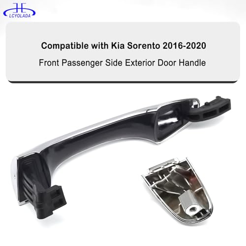 Exterior Door Handle Front Right Passenger w/Cover Compatible with 2016-2020 Kia Sorento, Replaces# 82651C5010,Chrome - size: Front Right