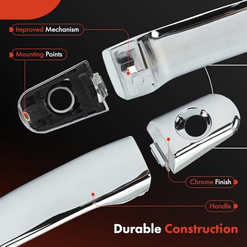 A-Premium Front Driver Side Exterior Door Handle with Keyhole Compatible with Chevrolet Equinox, Malibu, Traverse & GMC Terrain, Acadia Limited & Buick Enclave & Pontiac G6 & Saturn Aura, Outlook