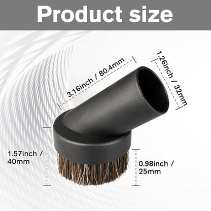 Round Soft Horse Hair Vacuum Brush Attachment For Shark Vacuum Brush Attachment, Vacuum Attachments & Brushes, For Multiple Household Vacuums Cleaners(1-3/8'' Vacuums Dusting Brushs) - style: Shark Vacuum Brush Attachment