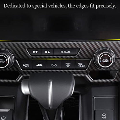 for CRV 2017-2021 Air Conditioning Knob Climate Control Module Panel ABS Carbon Fiber Grain Center Console CD Panel Cover Trim Sticker for Honda CRV 2017 2018 2019 2020 2021(Not Fit for LX) - color: Air Conditioning Knob Panel
