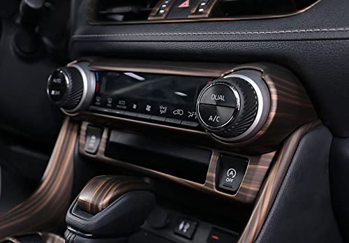 ERIDANUS Auto Accessories Fit for RAV4 2024 2023 2022 2021 2020 2019 Dashboard Ac Switch Panel Button Cover Frame Trim (Peach Wood Style) ABS 1 PC - color: Peach Wood Style