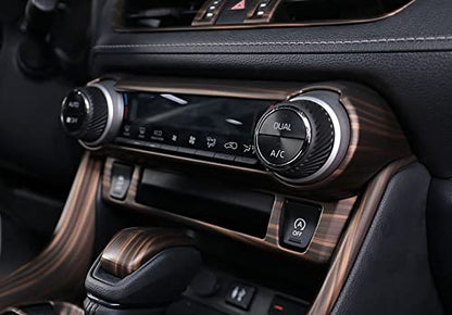 ERIDANUS Auto Accessories Fit for RAV4 2024 2023 2022 2021 2020 2019 Dashboard Ac Switch Panel Button Cover Frame Trim (Peach Wood Style) ABS 1 PC - color: Peach Wood Style