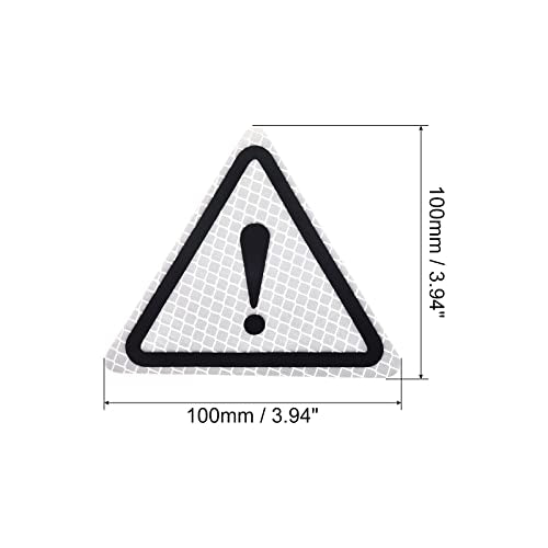 PATIKIL Reflective Stickers, 2 Pack 3.94 x 3.94 Inch Waterproof Adhesive High Visibility Night Caution Warning Triangle Safety Tape Reflector for Trucks Trailers Cars, Silver - color: Silver