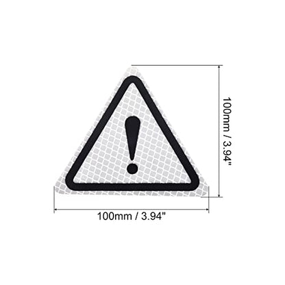 PATIKIL Reflective Stickers, 2 Pack 3.94 x 3.94 Inch Waterproof Adhesive High Visibility Night Caution Warning Triangle Safety Tape Reflector for Trucks Trailers Cars, Silver - color: Silver