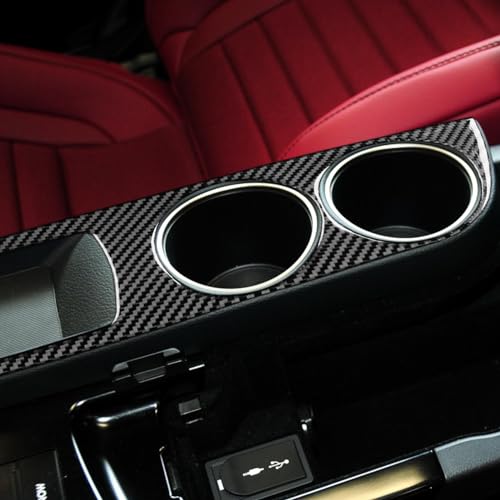 NVCNX Car Center Console Cup Holder Panel Cover Decal Compatible with Lexus IS250 2014 2015 / IS200t 2016 2017 / IS300 2016-2020 / IS350 2014-2020 Carbon Fiber Interior Trim Accessories Black - B - color: Cup Holder - B