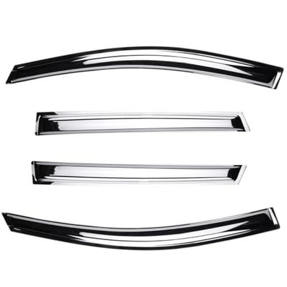 Side Wind Vent Deflector Sun Rain Guards for 07-13 Chevry Silverado/GMC Sierra 1500,07-14 Chevrolet Silverado 2500 HD/3500 HD Extended Cab,4pcs Outside Mount Chrome Window Visor 94040Y - size: 07-13 Extended Cab(Chrome)