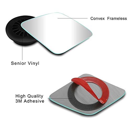Blind Spot Mirror, 2 inch Rearview Convex Side Mirrors for Cars SUV Truck Van Stick on 3M Adhesive, Rear View HD Glass Frameless Sway Rotate adjustable Wide Angle 2PCS (Rhombus) - style: Rhombus
