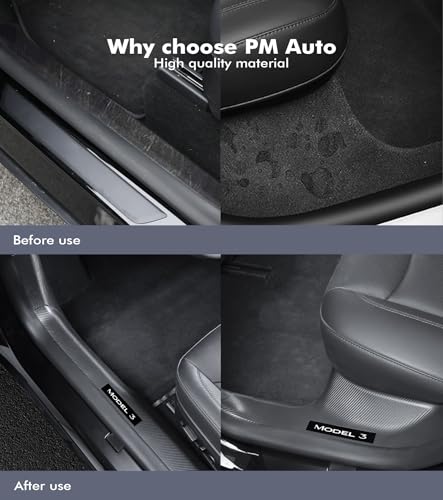 PM Auto Door Sill Trim Protector for Tesla Model 3 Highland 2023-2025 Accessories Scuff Plate Hallway Protector Vehicles Automotive Door Entry Guard Accessories 2025 2026 Refresh