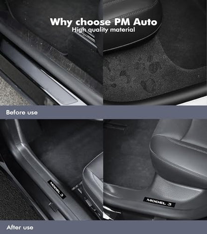 PM Auto Door Sill Trim Protector for Tesla Model 3 Highland 2023-2025 Accessories Scuff Plate Hallway Protector Vehicles Automotive Door Entry Guard Accessories 2025 2026 Refresh