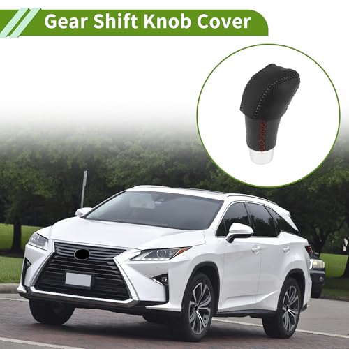 Anti-Slip Gear Shift Knob Cover Car Stick Shifting Handle Protector for Lexus RX350 2023-2024 Black Faux Leather