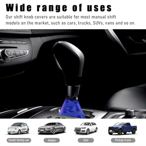 povtii Car Shift Boot Cover, Waterproof Canvas Fabric Manual Automatic Shift Knob Boot Dust Cover, Gear Gaiter Cover Auto Shift Boot Sleeve Protector, Universal Car Accessories (Blue) - color: Blue