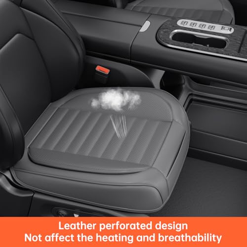 2 Pack Car Bottom Seat Covers, Luxury Leather Front Seat Covers, Breathable and Waterproof Automotive Bottom Seat Covers, Universal Anti-Slip Seat Covers Fit for Most Vehicles (Gray, 2 PCS) - color: Grey-2 PCS
