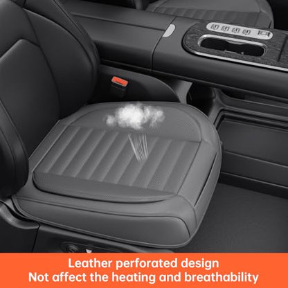 2 Pack Car Bottom Seat Covers, Luxury Leather Front Seat Covers, Breathable and Waterproof Automotive Bottom Seat Covers, Universal Anti-Slip Seat Covers Fit for Most Vehicles (Gray, 2 PCS) - color: Grey-2 PCS