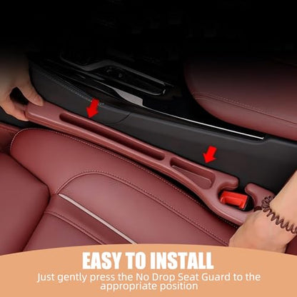 Car Seat Gap Filler Set of 2, Premium Interior Car Accessories, Multifunctional Car Storage Solution with Non-Slip Design, Fits Most Vehicles (Brown) - color: Brown