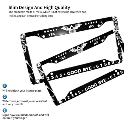 Skull Gothic License Plate Frame 2 Pack License Plate Holder Universal Aluminum License Plate Cover Car Accessories for Men Women - color: Skull Gothic
