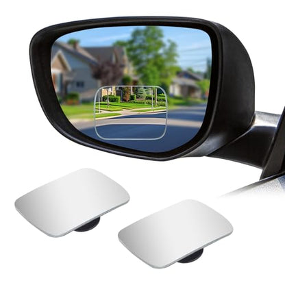 Square Car Blind Spot Mirror, Adjustable Frameless HD Convex Rearview Side Mirror for Enhanced Safety, Universal Removable Wide Angle Auxiliary Mirrors Accessories for Vehicle (DM-073) - size: Square