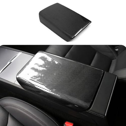 Tesla Model 3 / Y Arm Rest & Center Console Cover, Design for 2024-2026 Model 3 Refresh Highland & 2025 2026 Model Y Juniper, ABS Material Scratch Resistan (Gloss Carbon Fiber Pattern) - color: Gloss Carbon Fiber Pattern, size: M3 Highland & MY Juniper