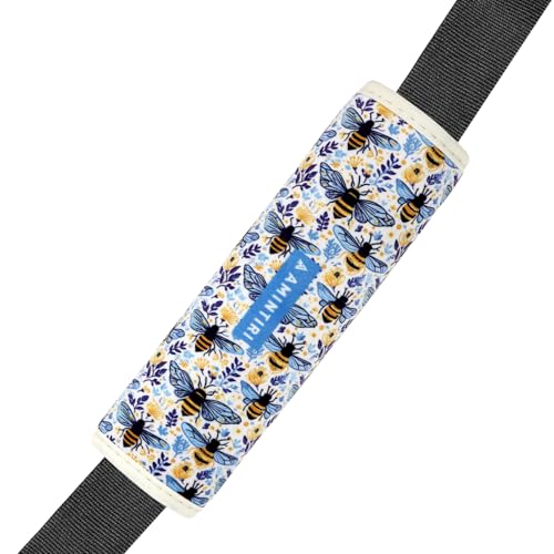 Amintiri Seat Strap Shoulder Pads for Kids, Seat Belt Cover for Children, Soft Furry Seat Belt Cushion for Travel, Cartoon Car Seat Belt Pad Cover for Boys and Girls. (Bee World) - color: Bee World
