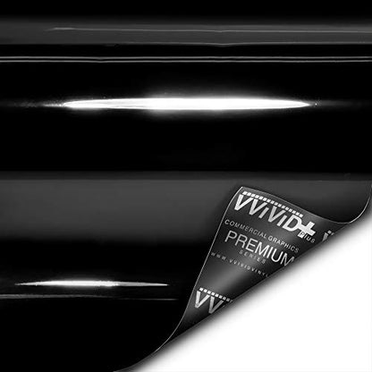 VViViD+ Ultra Gloss Premium Vinyl Car Wrap Film (5ft x 5ft, Gloss Piano Black) - color: Gloss Piano Black, size: 5ft x 5ft