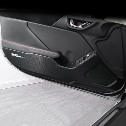 BETTERHUMZ Car Door Anti Kick Pad Cover Trim Compatible with Toyota GR86 for Subaru BRZ 2021 2022 2023 2024 2025 Carbon Fiber Leather Protective Sticker Interior Accessories