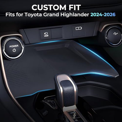 Wireless Charging Protective Mat for Toyota Grand Highlander 2026 2025 2024, Center Console Interior Accessories Silicone Anti-Slip Wireless Charger Cover Pad for 2024-2026 Grand Highlander - style: Fits for Toyota Grand Highlander 2024-2026