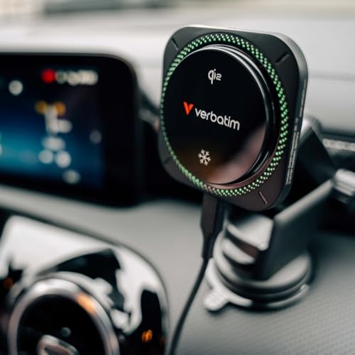Verbatim Charge 'n’ Drive Qi2 Magnetic Wireless Car Charger – RGB Lighting - style: Qi2 Magnetic Wireless – RGB Lighting