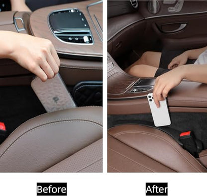 Car Seat Gap Filler Set of 2, Premium Interior Car Accessories, Multifunctional Car Storage Solution with Non-Slip Design, Fits Most Vehicles (Blacker) - color: Blacker