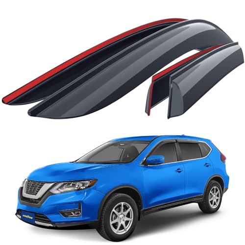 Goodyear Shatterproof Side Window Deflectors for Nissan Rogue 2014-2020, Tape-on Rain Guards, Window Visors for Cars, Vent Deflector, Vent Visor, Car Accessories, 4 pcs. - GY008529 - color: For Rogue 14-20