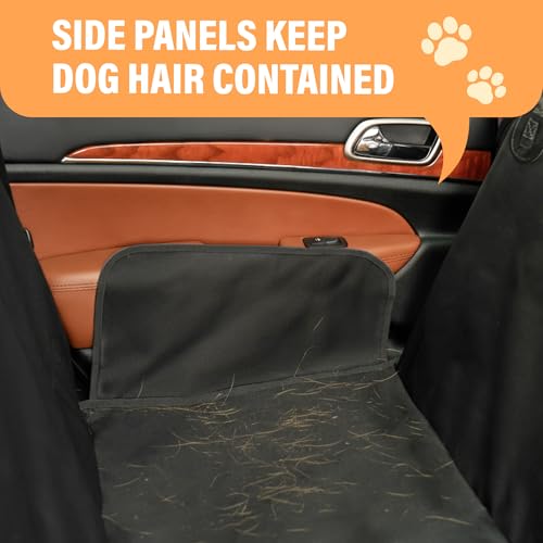 Active Pets XL Waterproof Hammock Large Car Seat Cover, Fits SUVs Trucks Big Sedans, Secure Convertible Travel Bed Protects Backseat Cargo from Dog Puppy Pet Water Food Drool Urine, Black - color: Black, size: XL