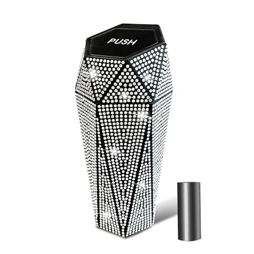 NBTEPEM Bling Car Trash Can with Lid, Bling Car Accessories Trash Bin, Leakproof Auto Garbage Can with 30 Trash Bags, Multipurpose Organizers and Storage for Home, Office (Silver Diamond) - color: New Silver