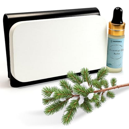 Car Air Freshener Kit – Natural Stone Diffuser with Visor Clip & Refill – 90-Day Long-Lasting Odor Eliminator – Premium Gift Set (Pine)