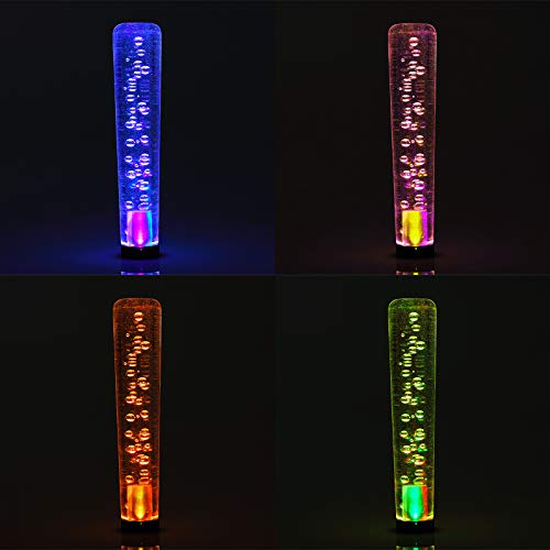 EZAUTO WRAP LED Light RGB Shift Knob Stick Crystal Transparent Bubble Gear Shifter 15cm - color: Clear w/ RGB LED LIGHT, size: 15cm