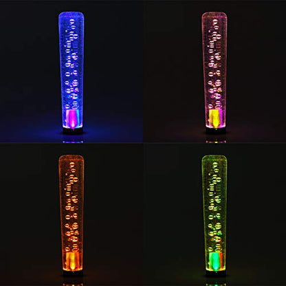 EZAUTO WRAP LED Light RGB Shift Knob Stick Crystal Transparent Bubble Gear Shifter 15cm - color: Clear w/ RGB LED LIGHT, size: 15cm