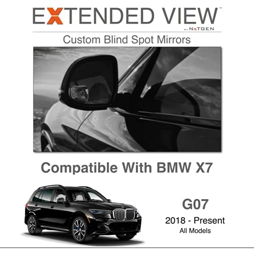 Blind Spot Mirrors- Compatible with BMW X7 Extended View, X7 Series - 2 Piece Set (Left & Right) - size: X7 Series