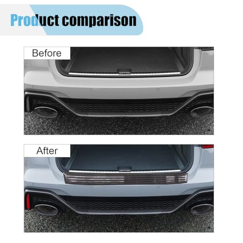 Car Rear Bumper Protector, Scratch-Resistant Carbon Fiber Door Sill Protector Strip, Car Door Edge Guard Sticker, Universal Exterior Accessories, Front/Rear Bumper Trim Cover (35.43'') - size: 35.43''