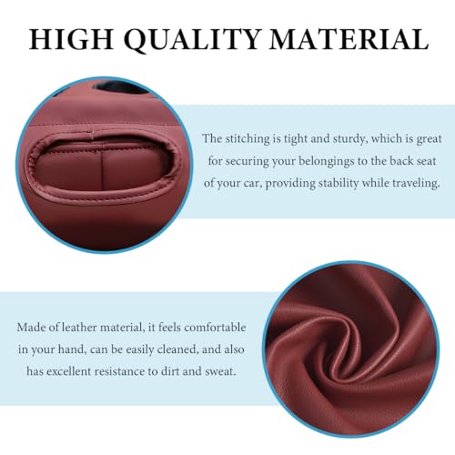 Car Back Seat Organizer, Leather Automotive Rear Seat Couch Cup Holder Expander Tray, Vehicle Cup Holder Tray Holds Snacks Remotes Phones for Truck RV Boat Couch Pillow Bed (Wine Red) - color: Wine Red