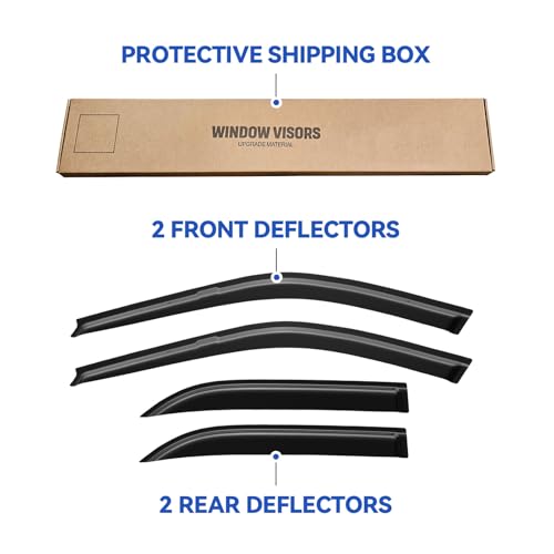 Window Visors Rain Guards Shield for 1992 1993 1994 1995 Honda Civic Sedan, Out-Channel Window Vent Wind Deflectors Visors Shades for 92 93 94 95 Civic - size: 1992-1995 Honda Civic