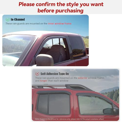 Side Window Visor Wind Vent Deflector fit for 1997-2017 Ford Expedition & 1998-2017 Lincoln Navigator,4pcs in-Channel Style Shatterproof Dark Smoke Shades Sun Rain Guard 194233 - size: 4pcs 1997-2017 Expedition (In-channel)