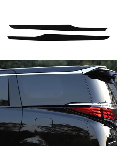 Car Accessories Fit for Toyota Alphard Vellfire 2023 2024 ABS Exterior Rear Door Window Lower Strip Cover Trim 2PCS Set(Bright blac) - color: Bright black