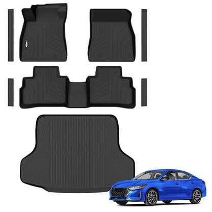 Floor Mats for 2020-2025 Nissan Sentra with Cargo Liner All Weather TPE Protection Floor Liners Full Set with Trunk Mat for 2025 Nissan Sentra Accessories - size: For 2020-2025 Nissan Sentra All Mats