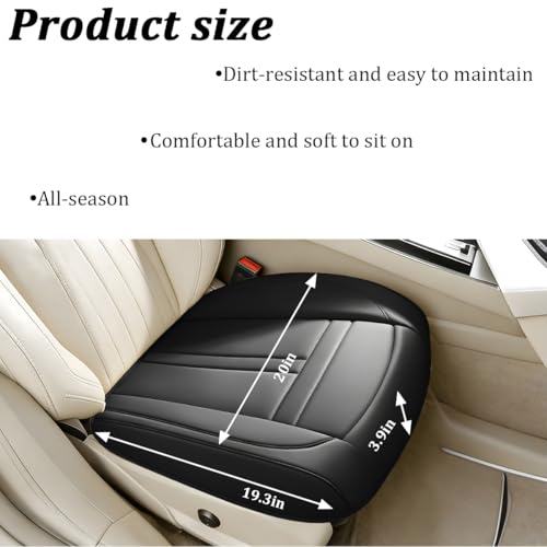 Car Front Seat Covers, Leather Anti-Slip Vehicle Front Seat Protection Full Wrap, Waterproof Driver Automotive Bottom Cushion Pad Mat Accessories, Universal for SUV, Sedan, Truck (Black) - color: Black