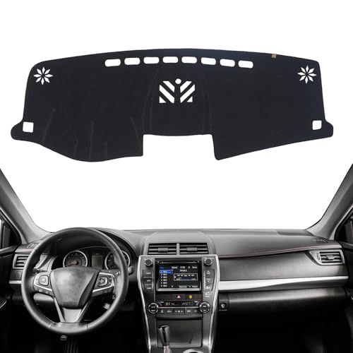 KEYOOG Dashboard Cover Dash Mat Fit for to-yota Camry 2017-2012 (for Left Hand Drive),Car Dash Board Mat Anti-Glare Carpet,Non-Slip Pad Sunshield Protector (Black) - color: Black, size: Fit 12-17 Camry - (Black)