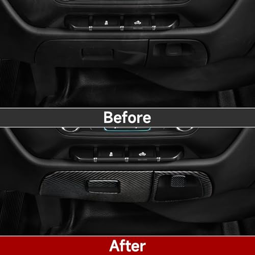 Car Carbon Fiber Decal Center Console Lower Panel Sticker Cover Interior Trim Decal for Chevrolet Silverado/GMC Sierra 1500 2500HD 3500HD 2014-2018 Accessories - color: Center Console Lower Panel