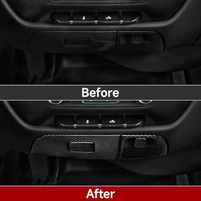 Car Carbon Fiber Decal Center Console Lower Panel Sticker Cover Interior Trim Decal for Chevrolet Silverado/GMC Sierra 1500 2500HD 3500HD 2014-2018 Accessories - color: Center Console Lower Panel